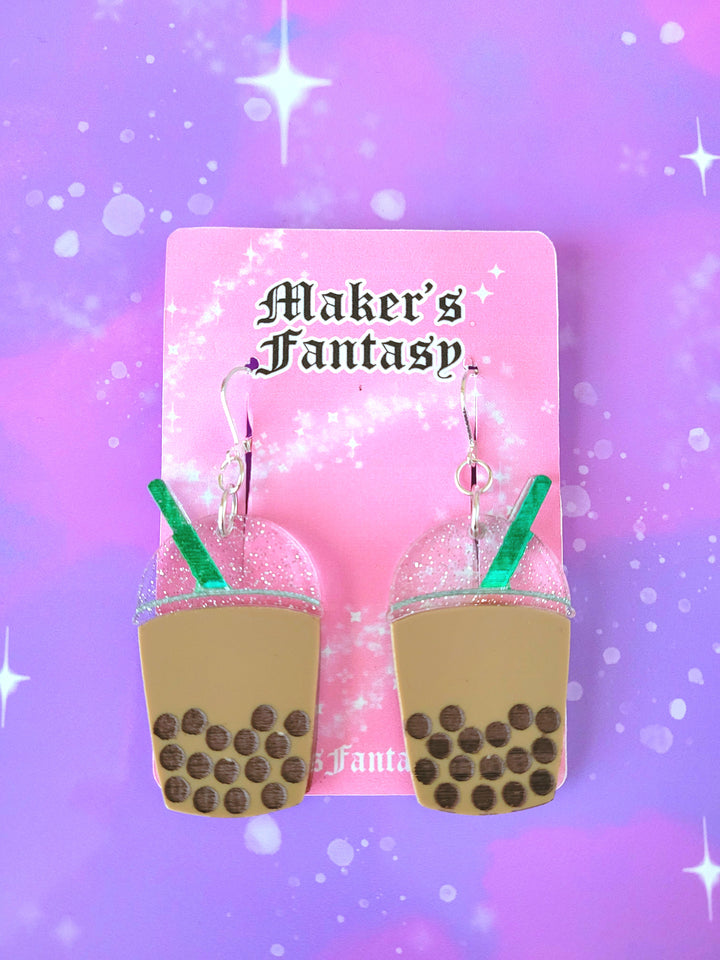 Boba Tea Earrings- Digital Cut File- Digital Cut File