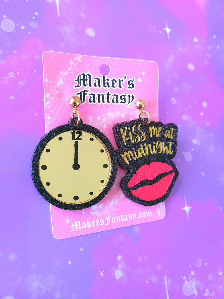 Kiss Me At Midnight Earrings- Digital Cut File- Digital Cut File