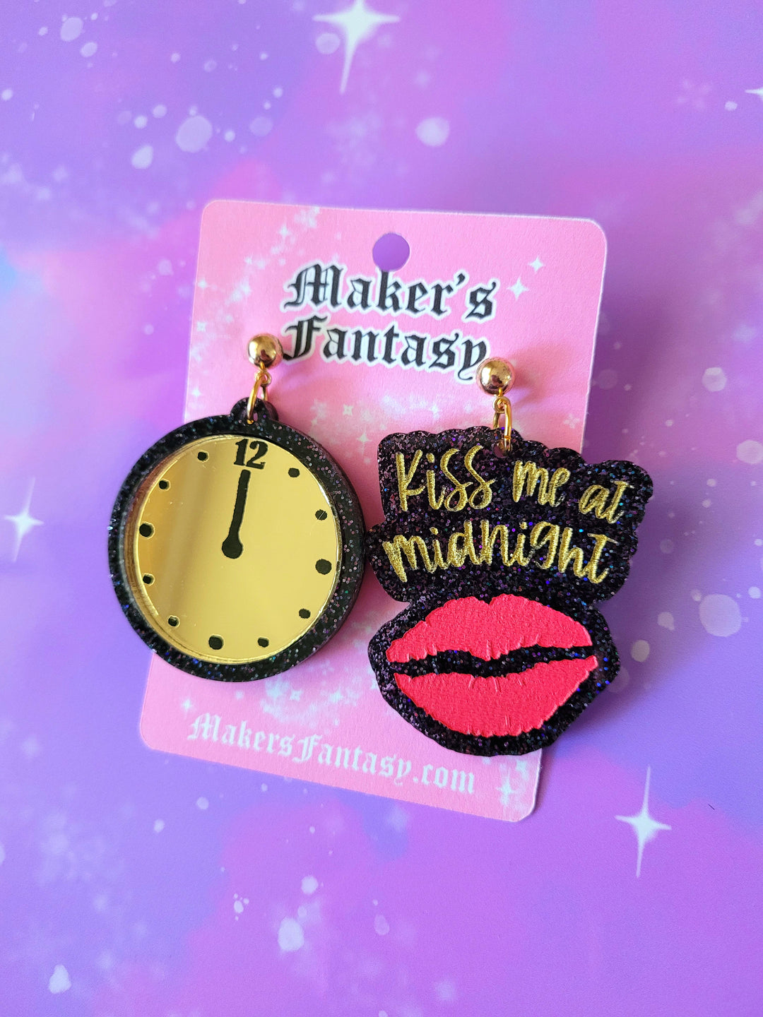 Kiss Me At Midnight Earrings- Digital Cut File- Digital Cut File