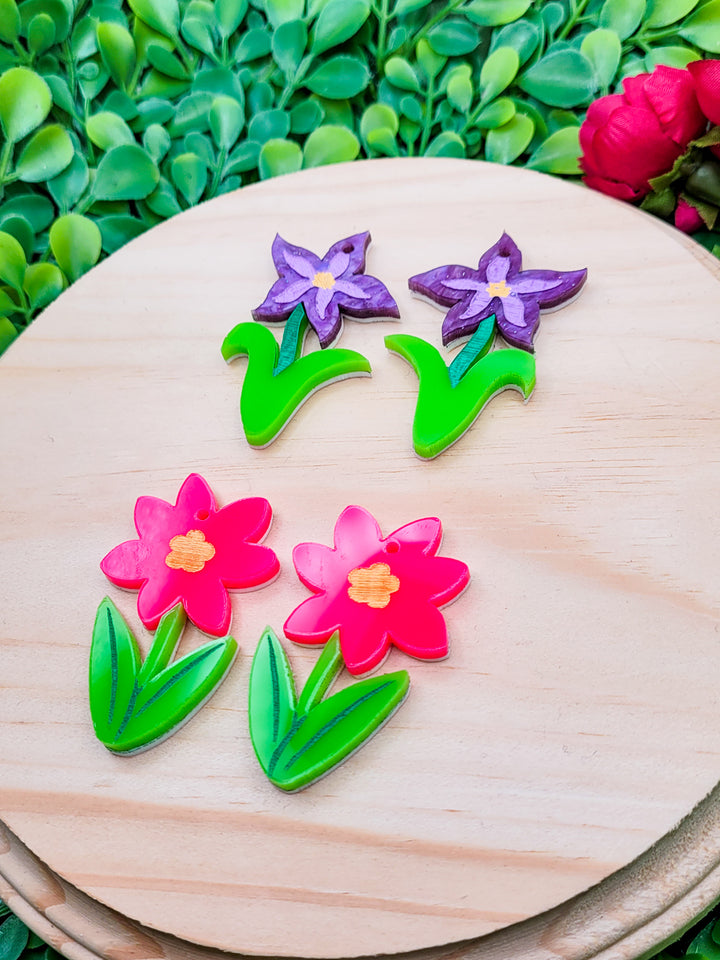 Spring Flowers Earrings Set