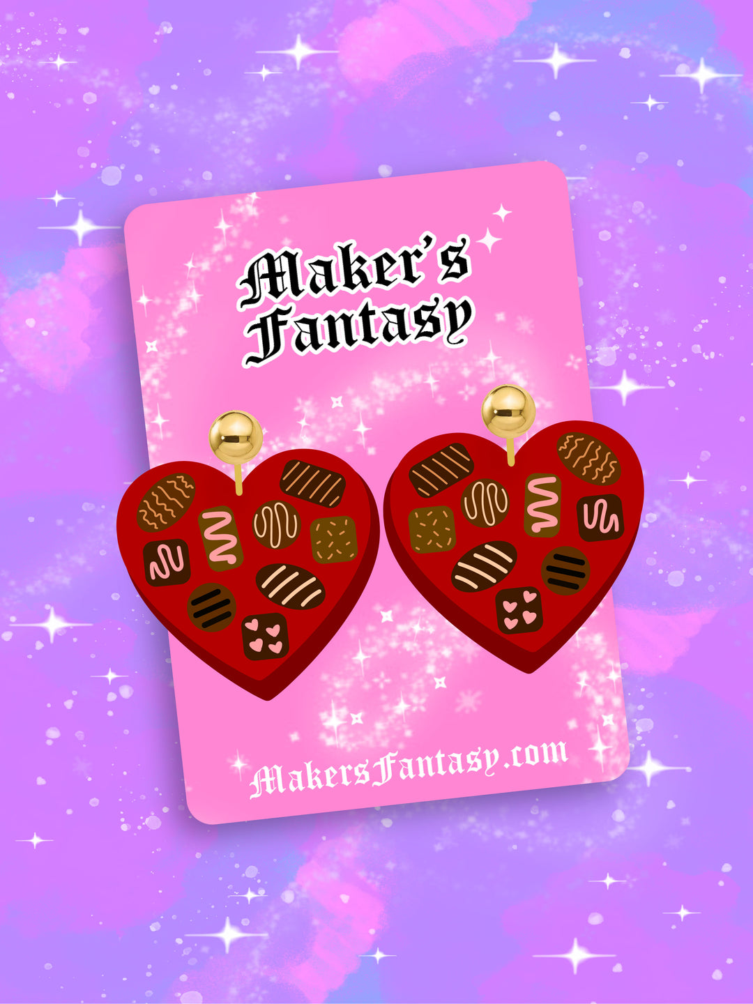 Heart Box of Chocolates Earrings- Digital Cut File- Digital Cut File