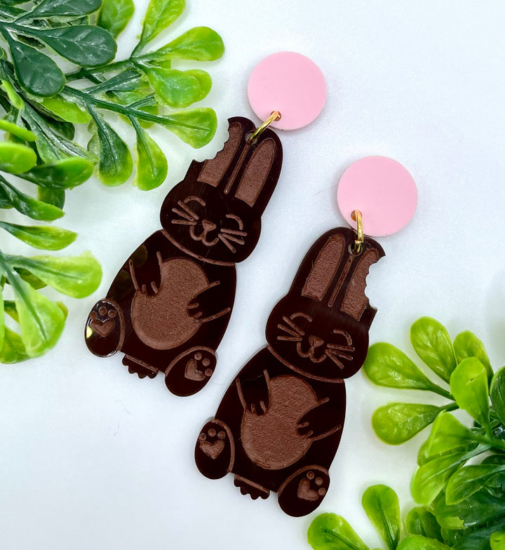 Chocolate Bunny Earrings- Digital Cut File