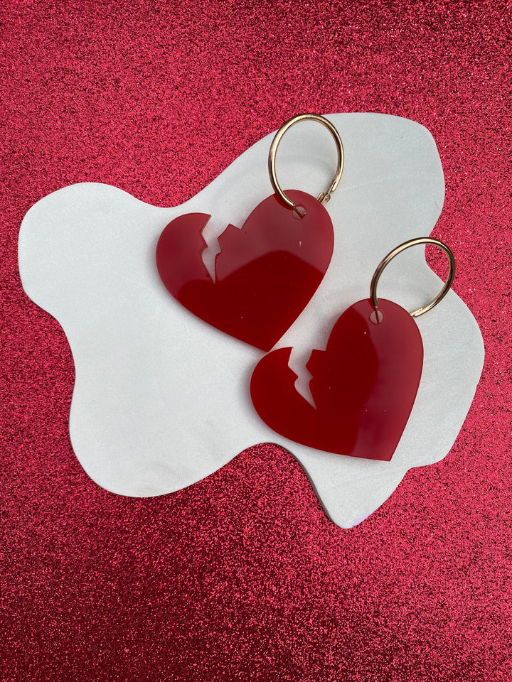 Broken Heart Earrings- Digital Cut File