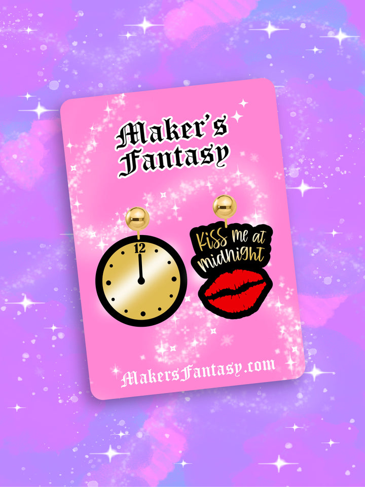 Kiss Me At Midnight Earrings- Digital Cut File- Digital Cut File