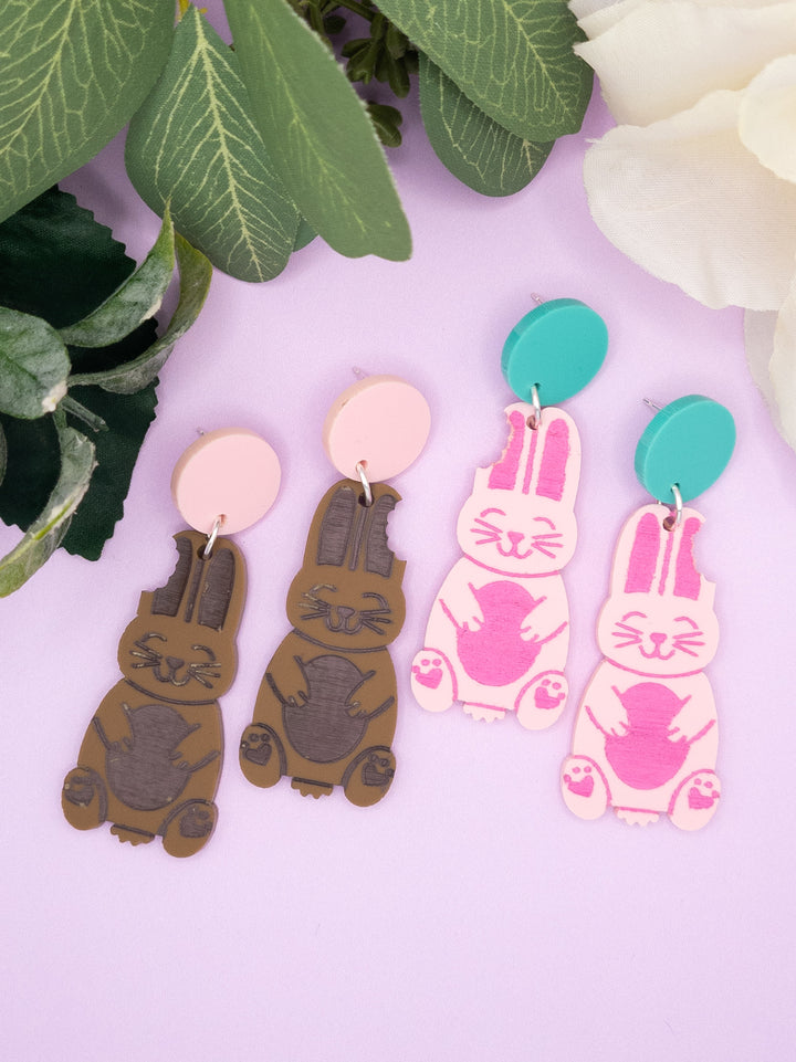 Chocolate Bunny Earrings- Digital Cut File